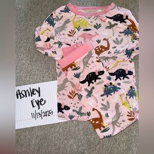 Little Sleepies Pink Dinosaur Pajama Set